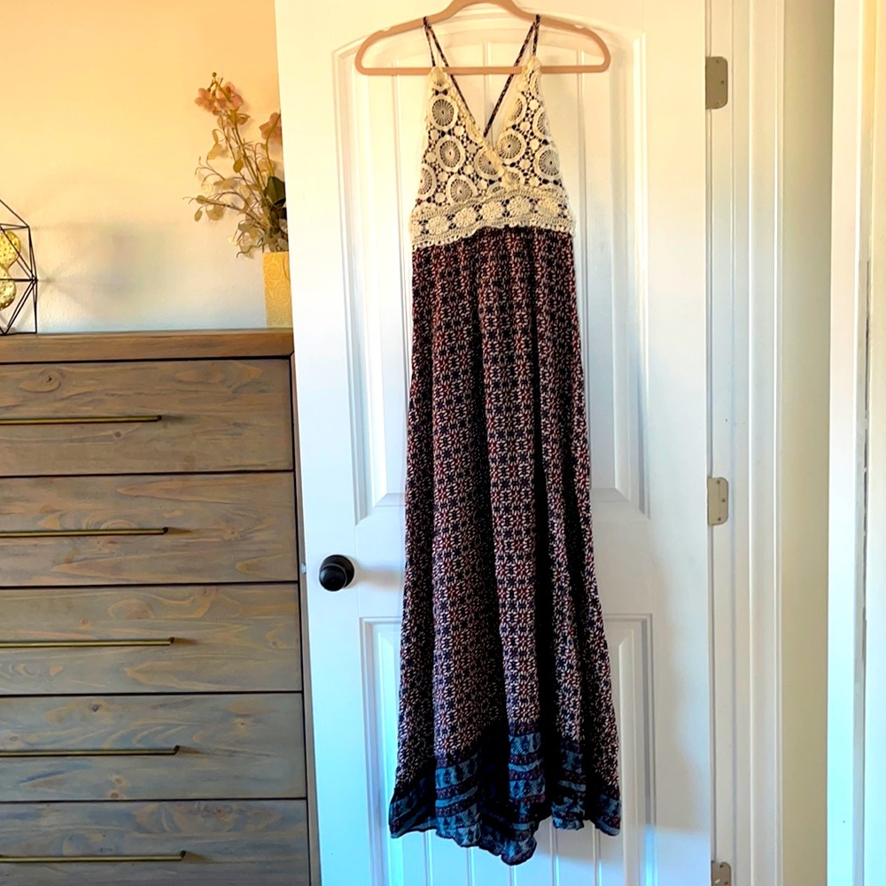 Brand New Flowy Macy Dress with Crochet Front